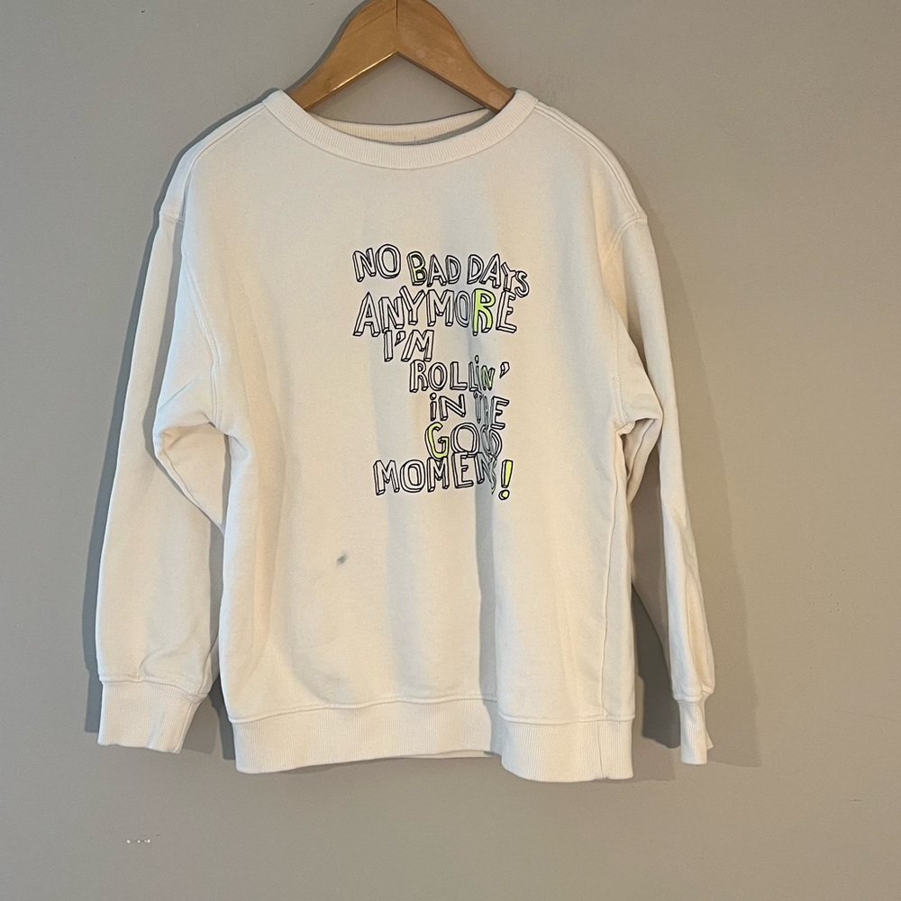 $13 ADD ON Zara sweatshirt kids - girls top pullover No Bad Days 9Y cotton on
